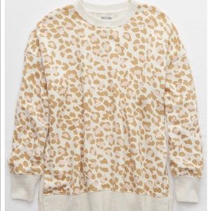 Aerie NWT Desert Oversized Leopard Sweatshirt Sm
